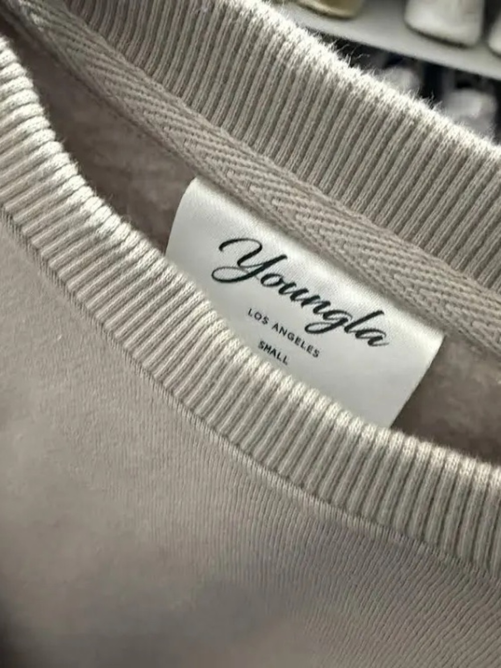 YoungLA Women's Taupe Crewneck Sweatshirt - Picture 2 of 3